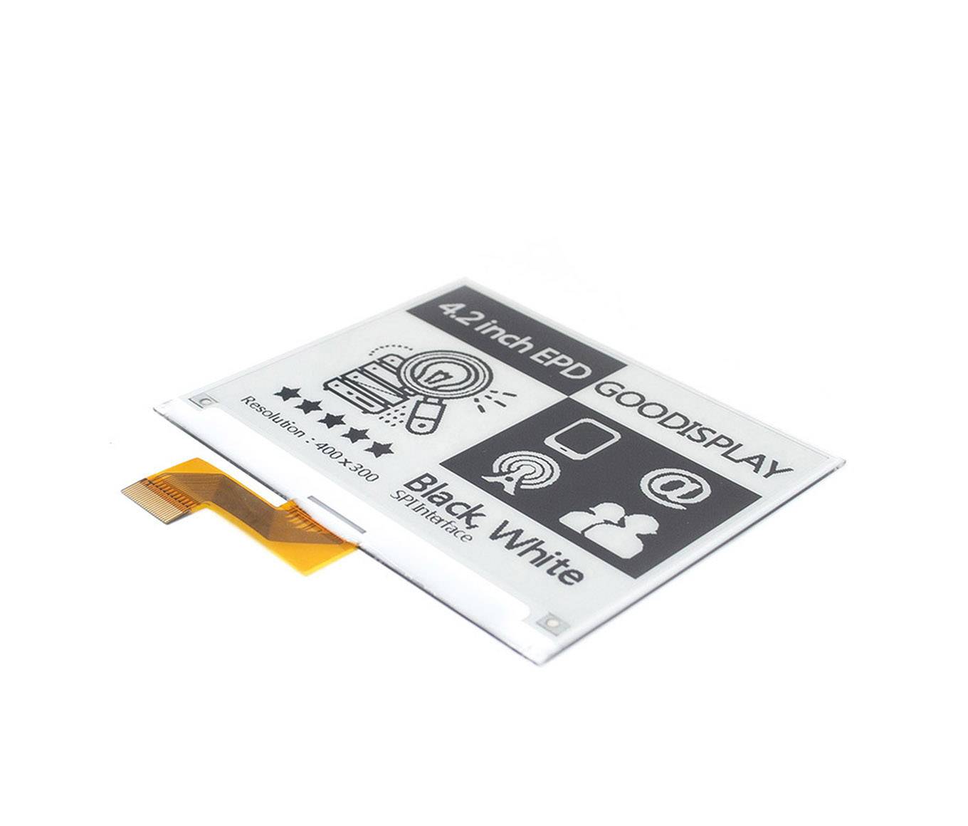 E-Paper-Display mit Text: „4,2 Zoll EPD GOODISPLAY