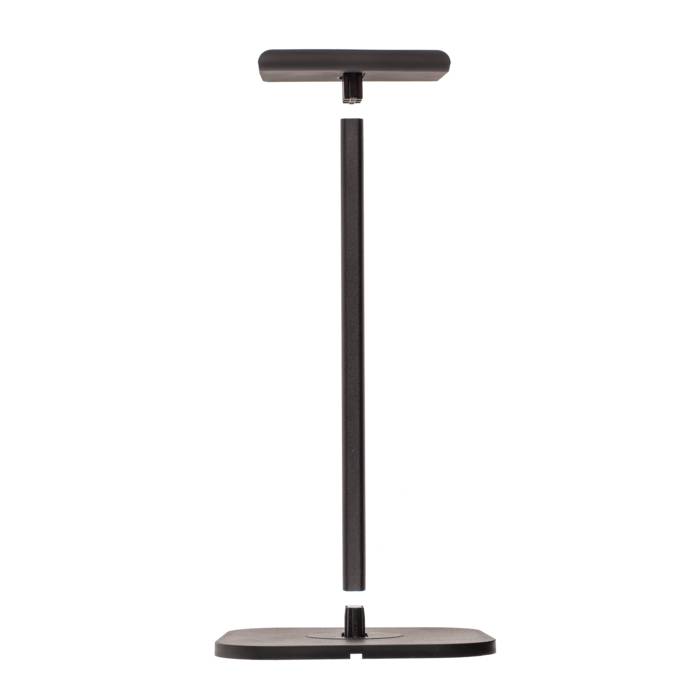 Ein schwarzer T-förmiger Ständer mit flacher Basis und horizontaler Oberseite, entwickelt für Balanceübungen oder Fitnesstraining.