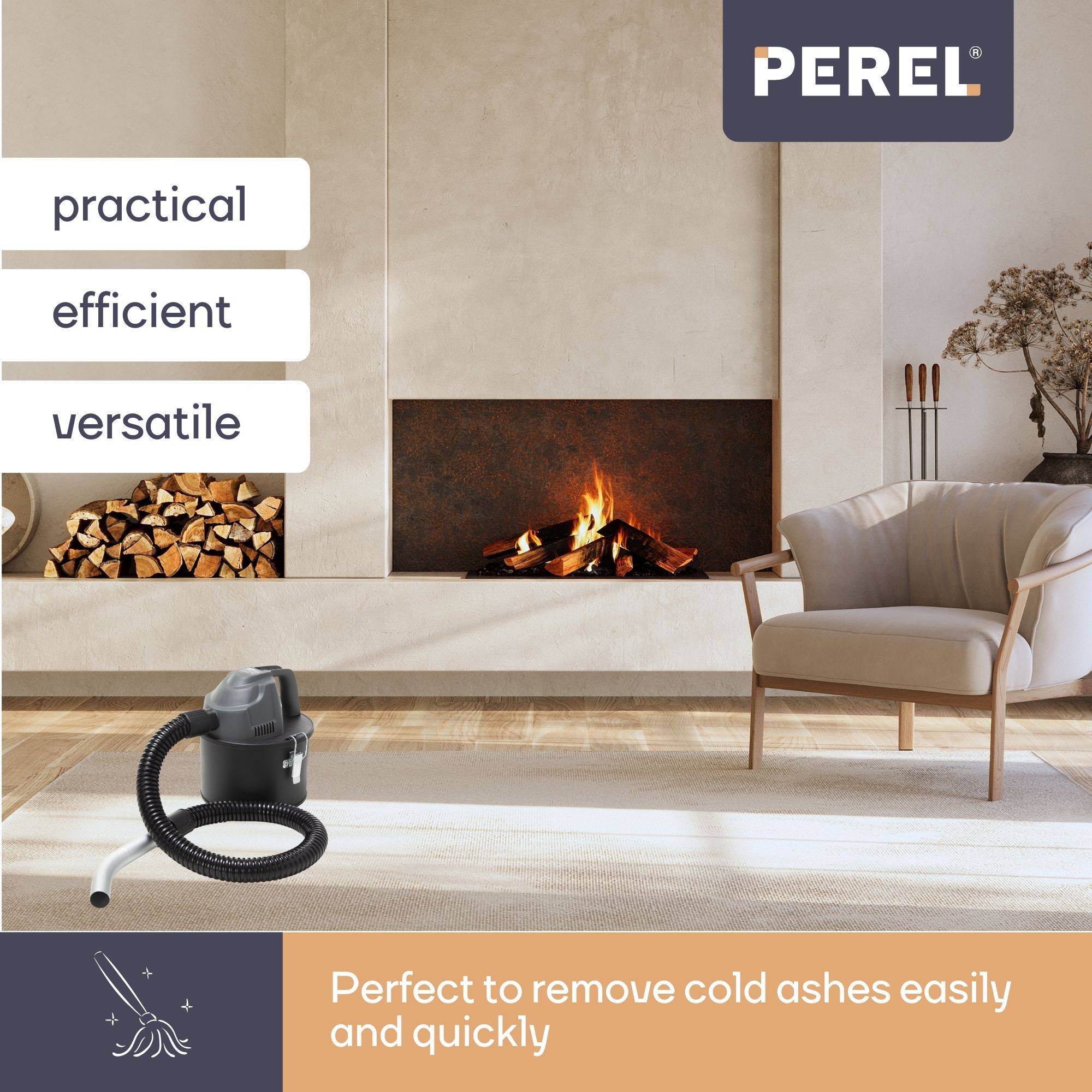 Perel Mini-Aschesauger - 600W- 4L - mit flexiblem Schlauch 0,3 m