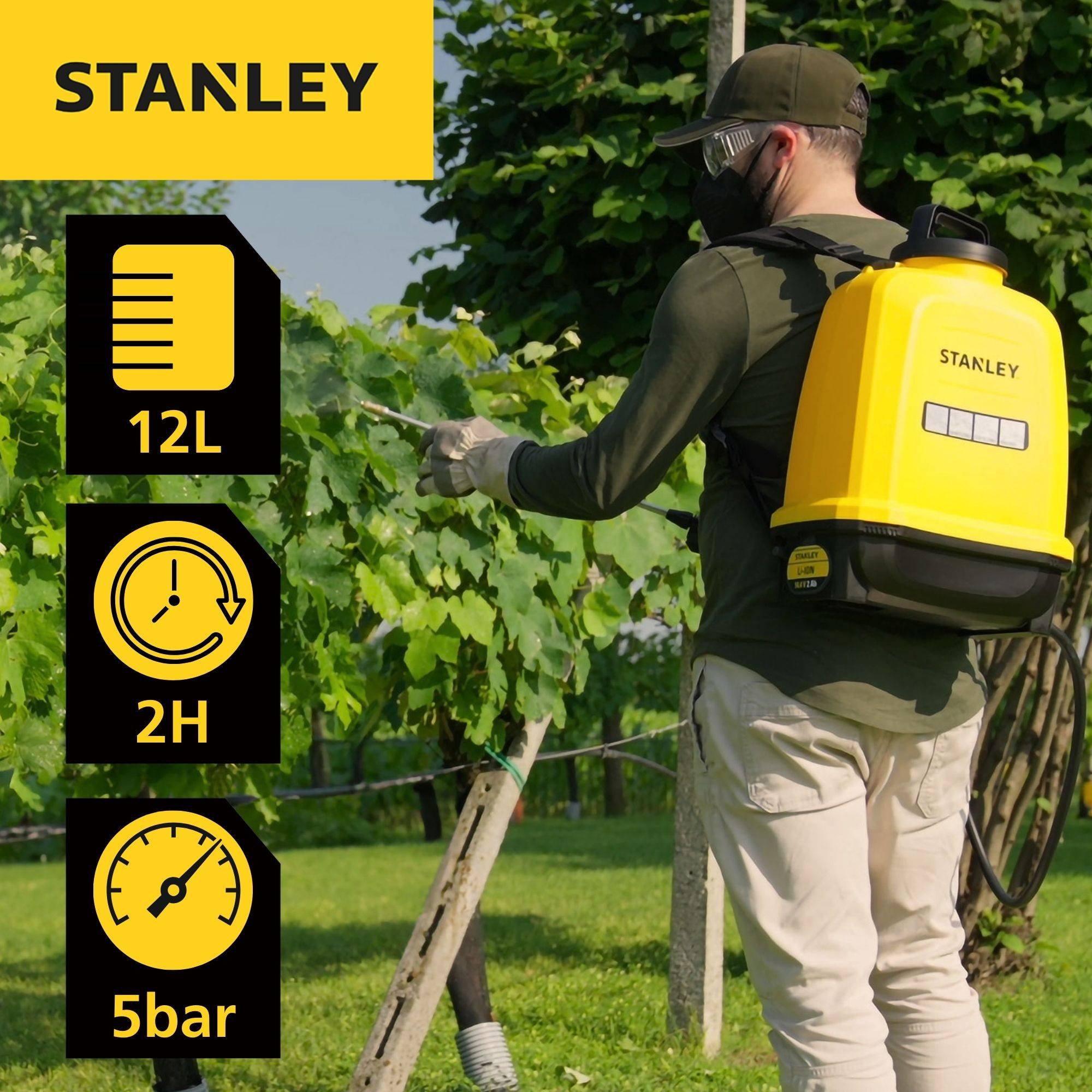 Stanley - Akku-Drucksprühgerät - 12 L - 14,4 V - 2,0 Ah - 2 Stunden Autonomie