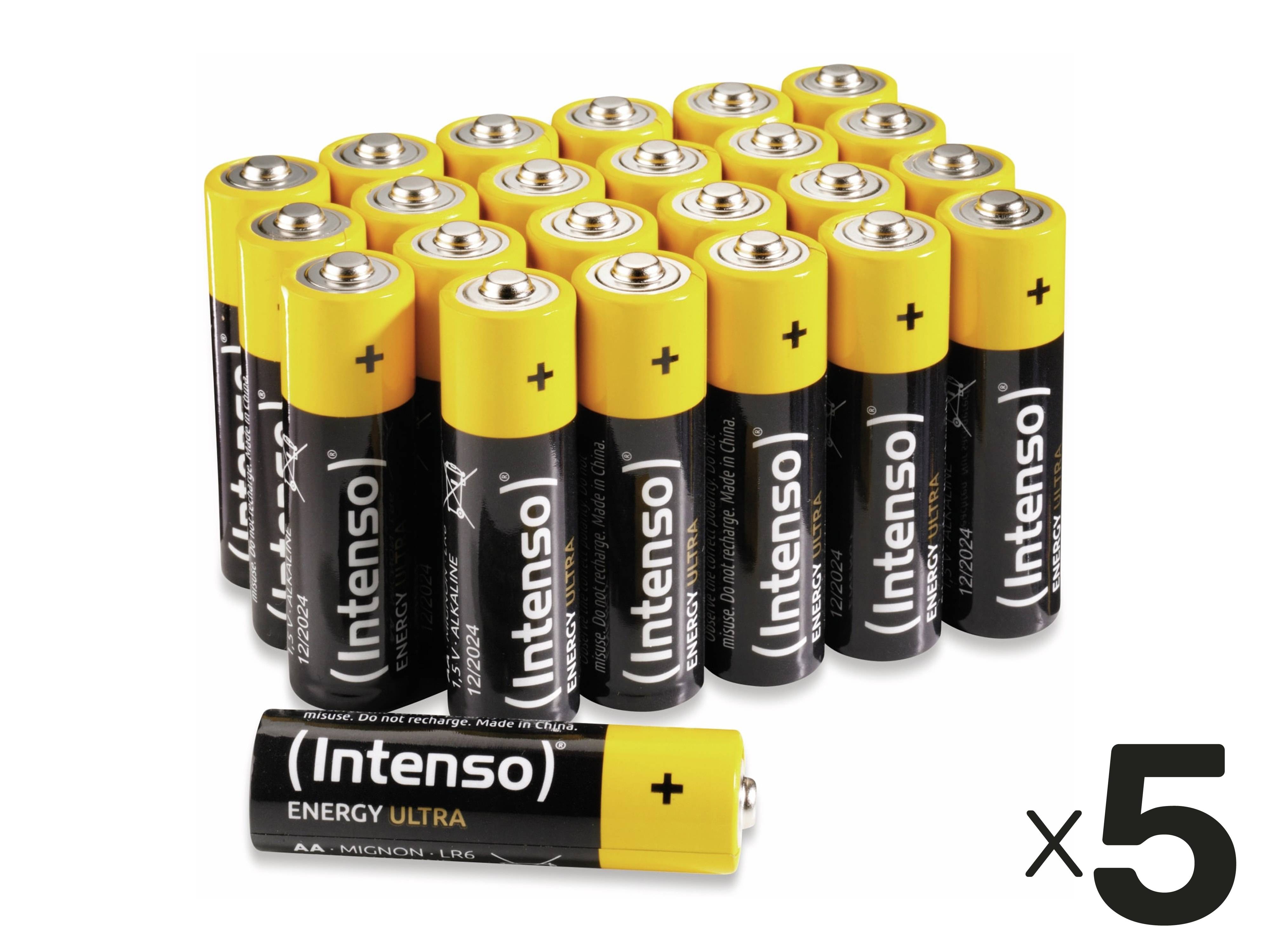 INTENSO Mignon-Batterie-Set Energy Ultra, AA LR06, Alkaline, 120 Stück