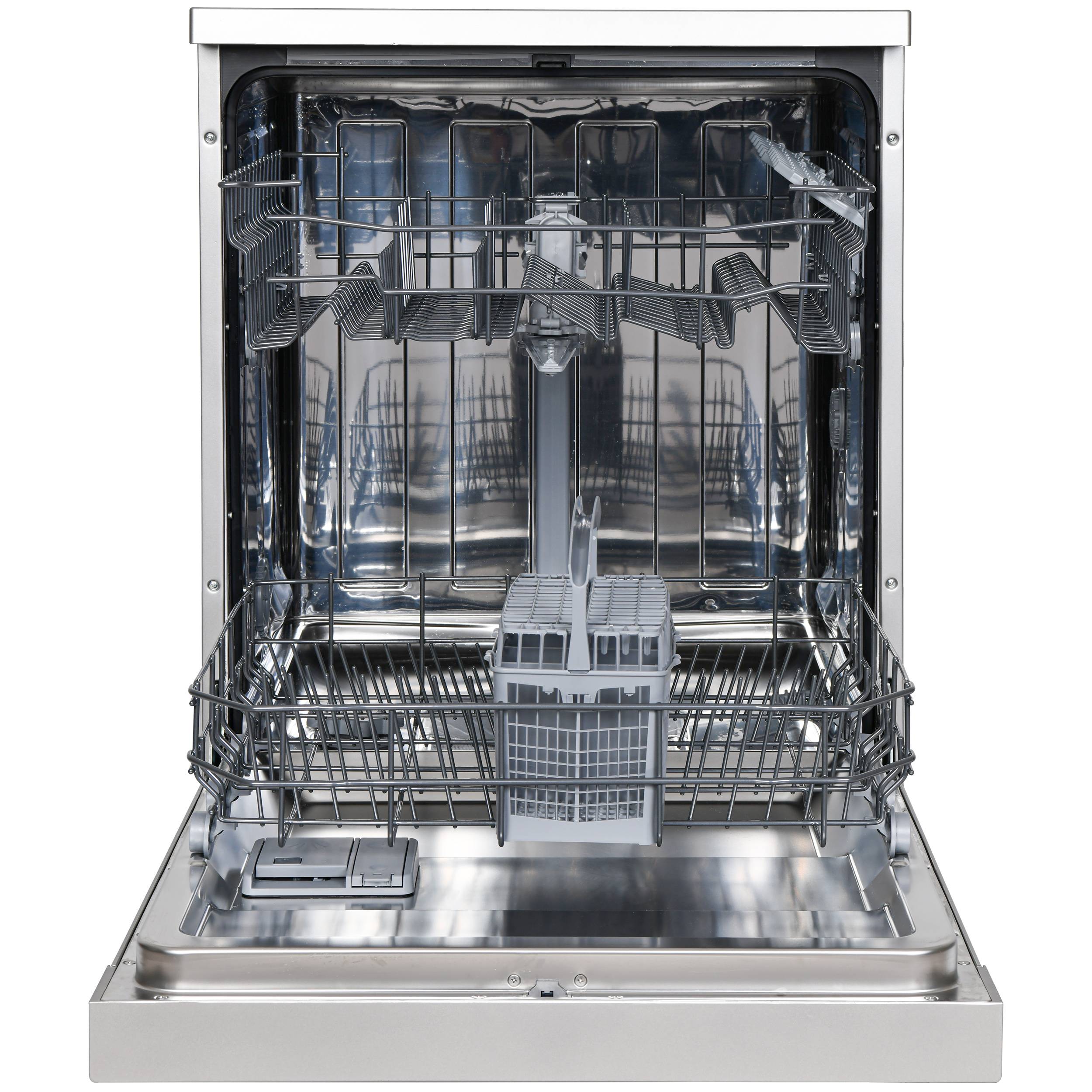Telefunken Geschirrspüler freistehend 60 cm, Spülmaschine Silber, 12 Maßgedecke, 6 Programme, AquaStop, Eco, GFS6012DI