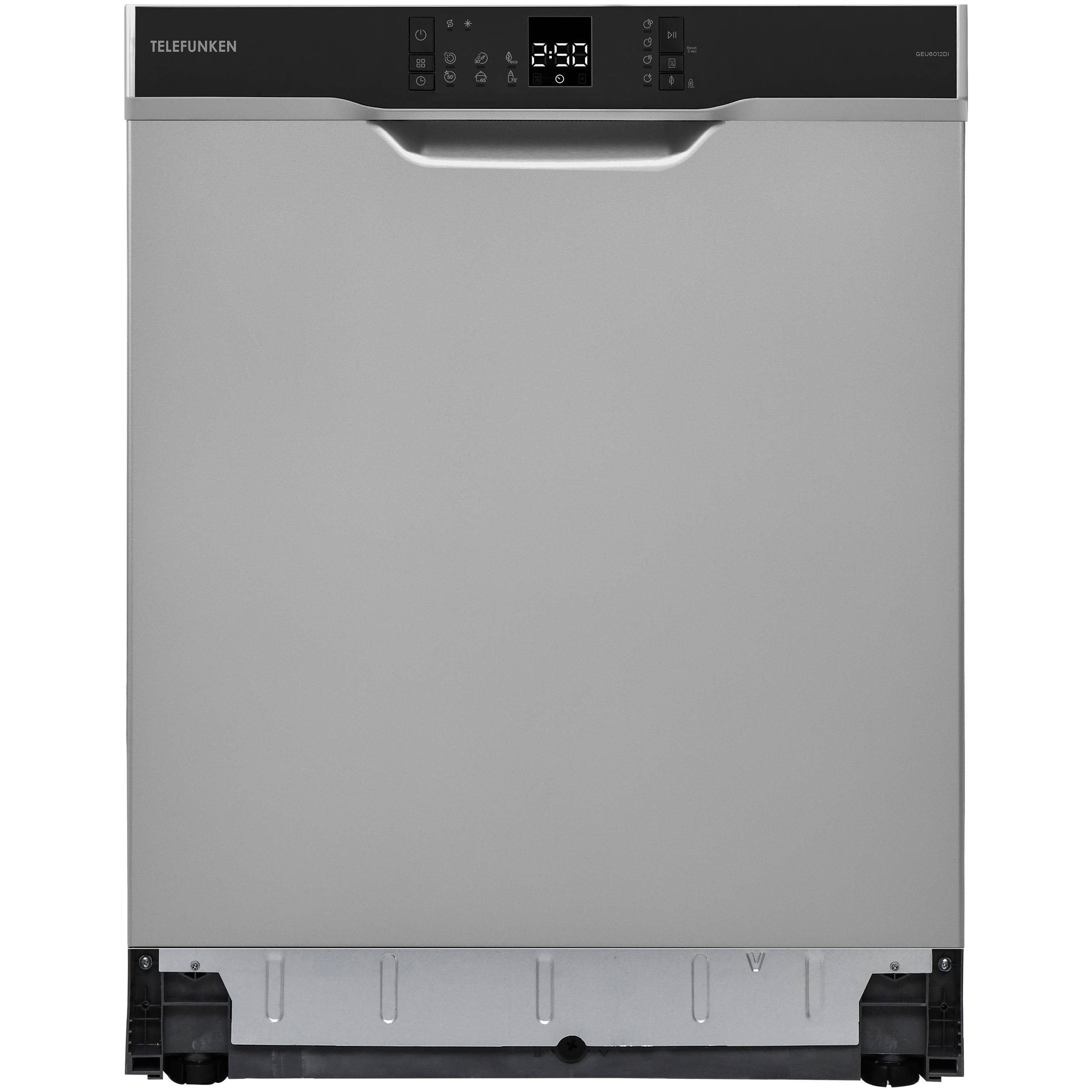 Telefunken Geschirrspüler Unterbau 60 cm, Spülmaschine Silber, 12 Maßgedecke, 6 Programme, AquaStop, 45 dB, GEU6012DI