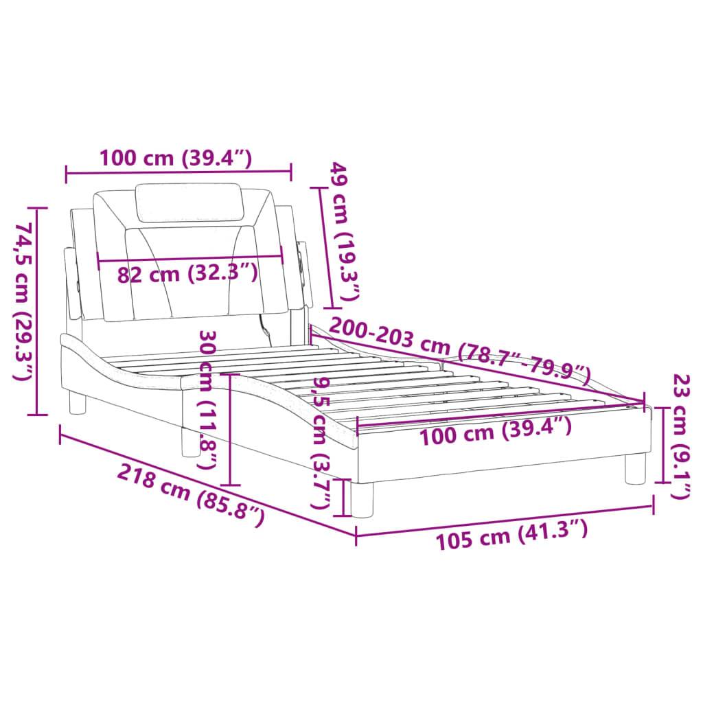 Abmessungen eines Bettgestells: Länge 218 cm (85,8
