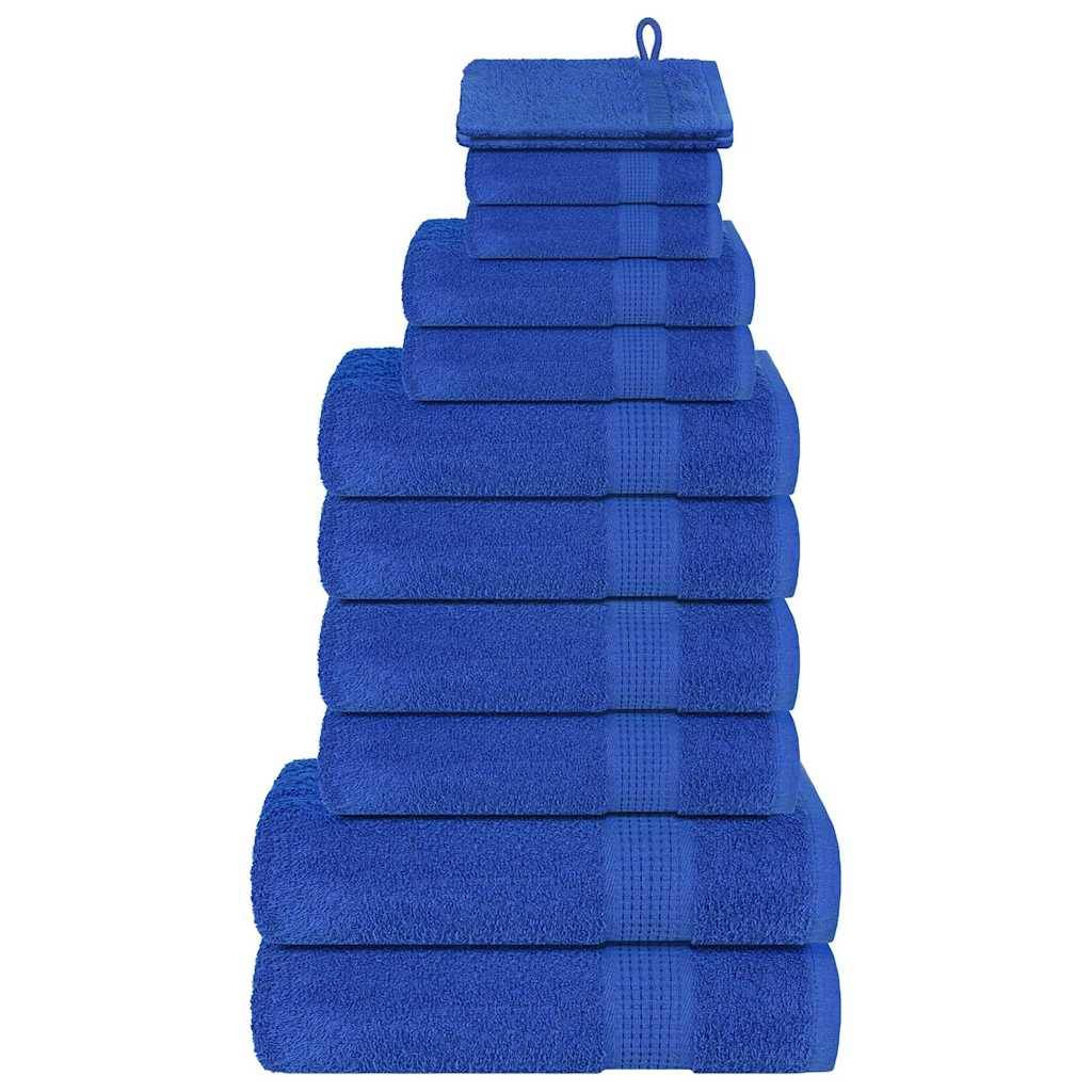 vidaXL 12-tlg. Handtuch-Set FROGN Blau 360 g/m²