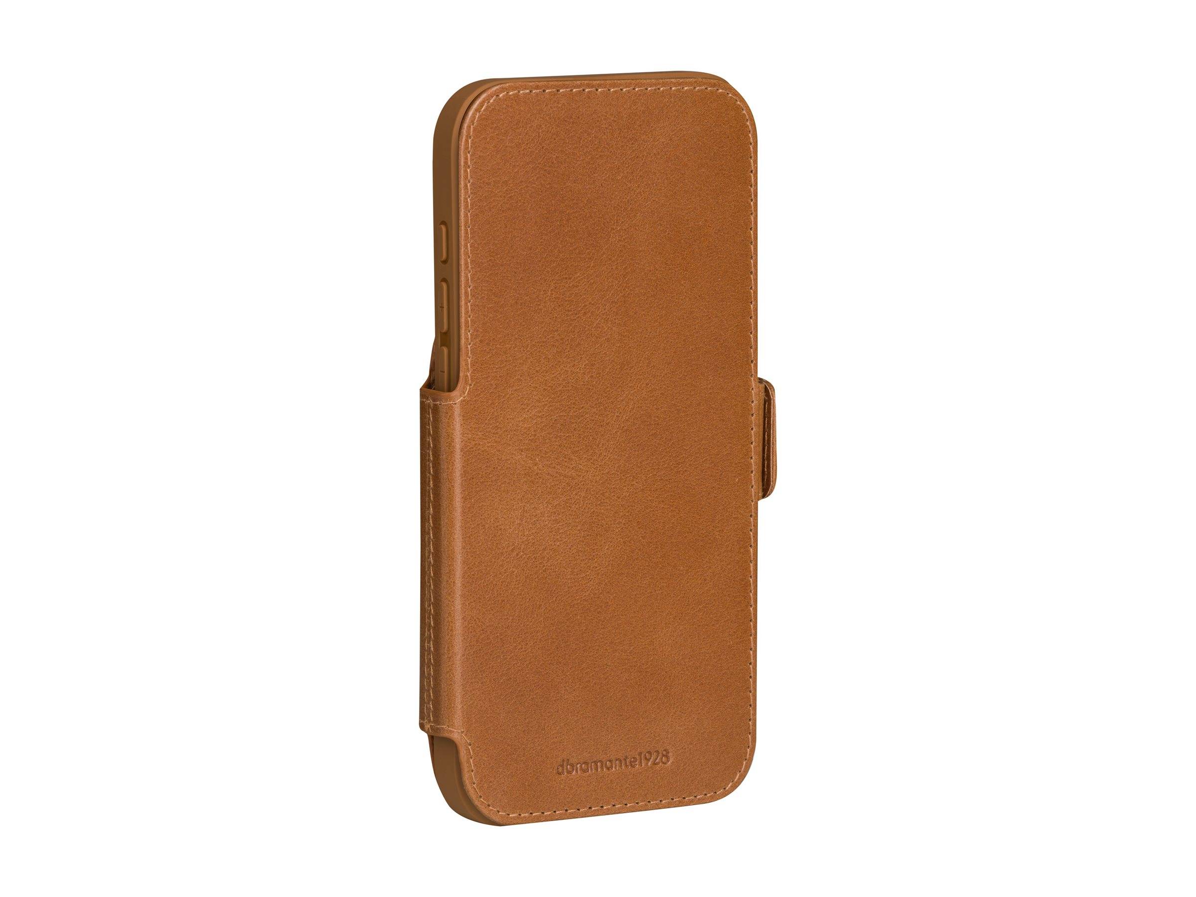 Braunes Lederetui für Telefon mit magnetischem Verschluss, mit 