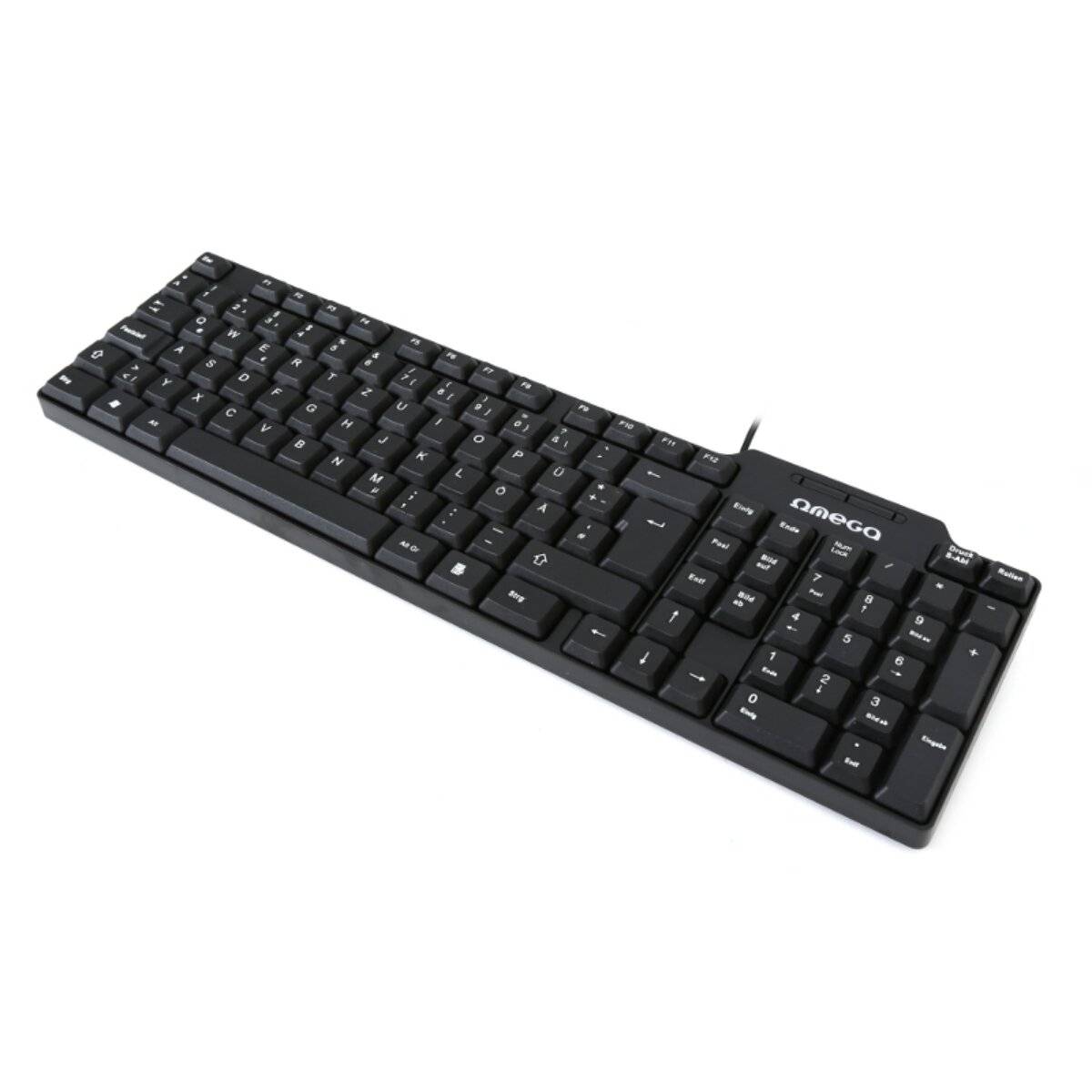 Omega OK-05 Tastatur QWERTZ DE USB Schwarz kompakte PC-Tastatur