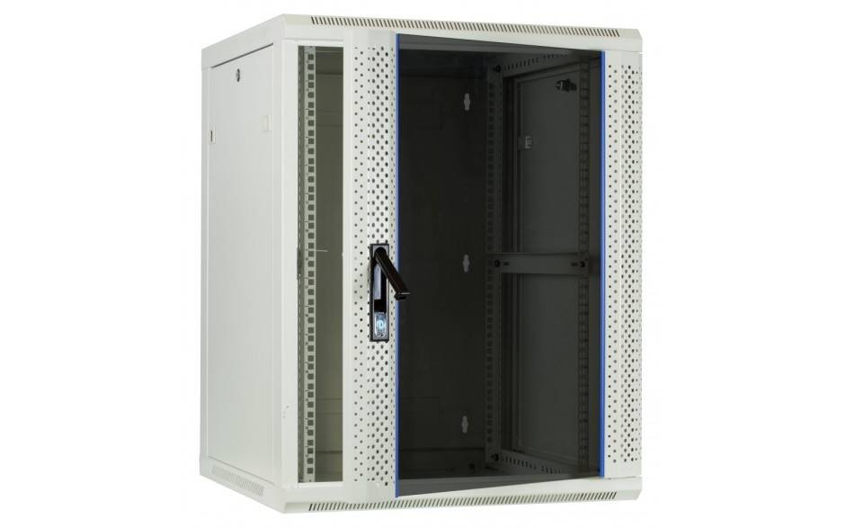 DSIT Danicom - 4 HE Serverschrank, Wandgehäuse mit Glastür, Weiß, (BxTxH) 600 x 600 x 280mm