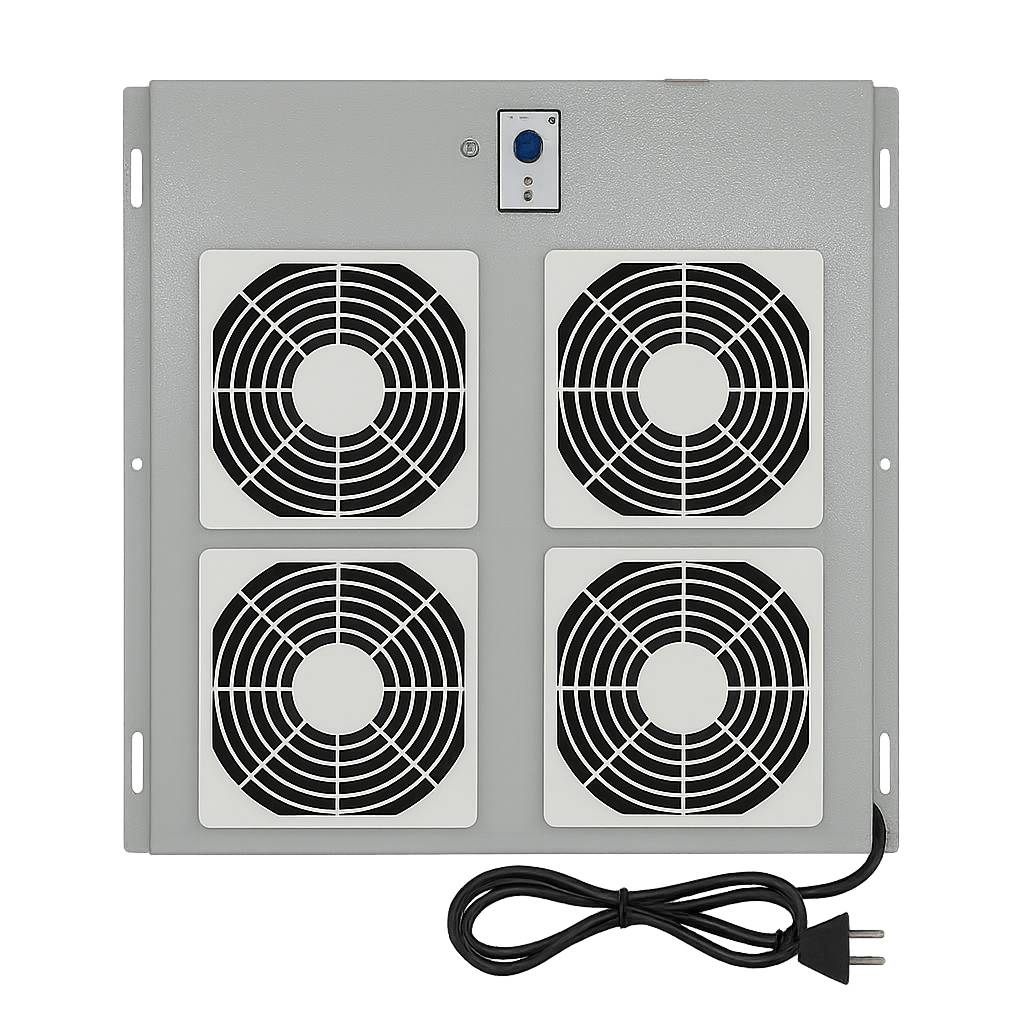 Danicom - Belüftungseinheit mit 4 Ventilatoren und Thermostat für Outdoor Netzwerkschränken