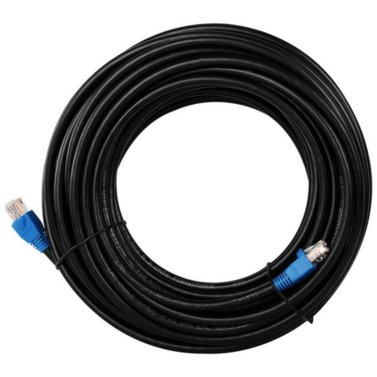 Danicom - DANICOM CAT6 Kabel für den Aussenbereich UTP – 40 Meter – Schwarz