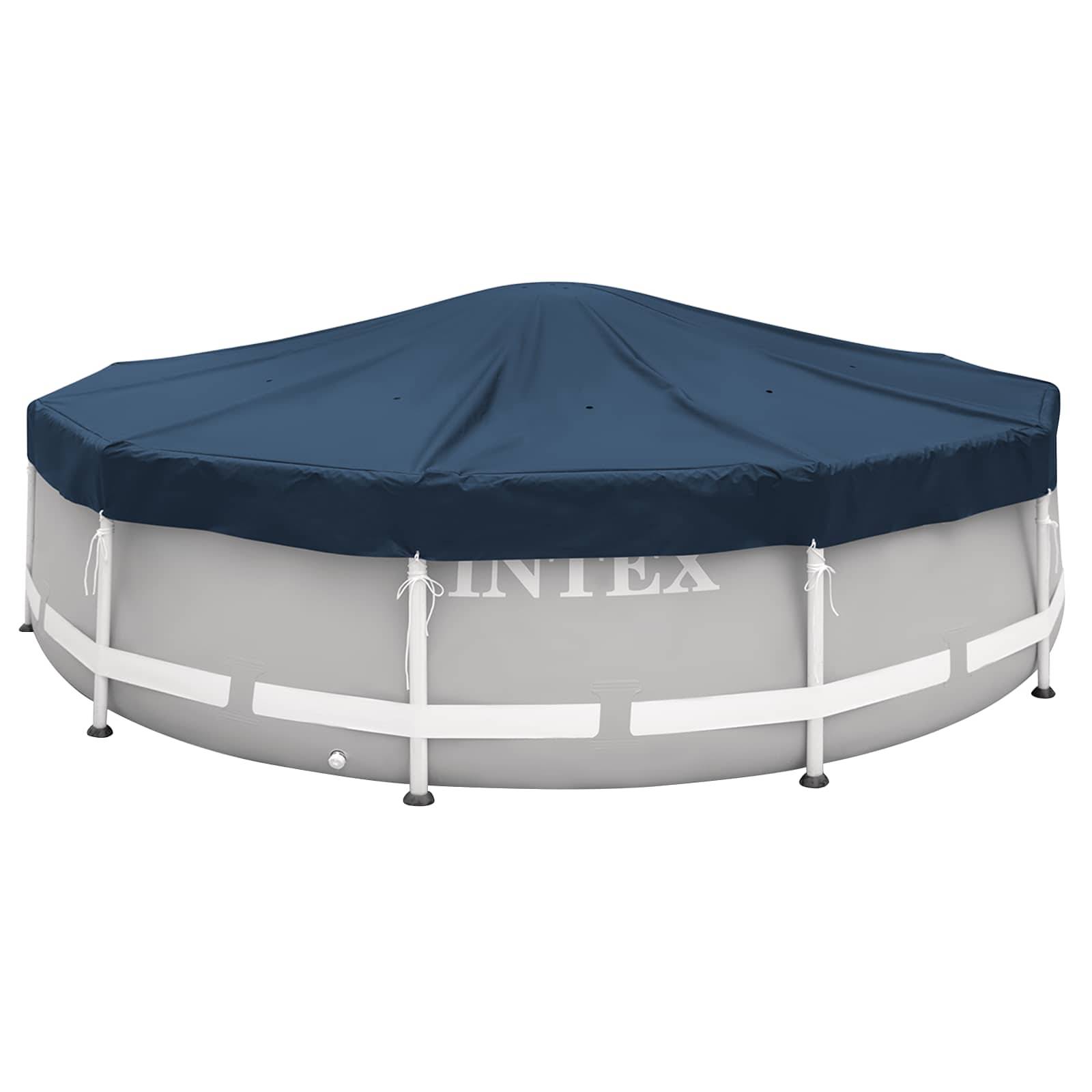 INTEX Poolabdeckung INTEX Ø366 x 20 cm Rund PVC Dunkelblau und Grau
