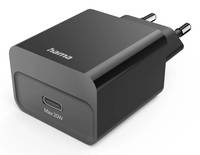 Ein schwarzes 20-W-USB-C-Wandladegerät mit kompaktem Design.