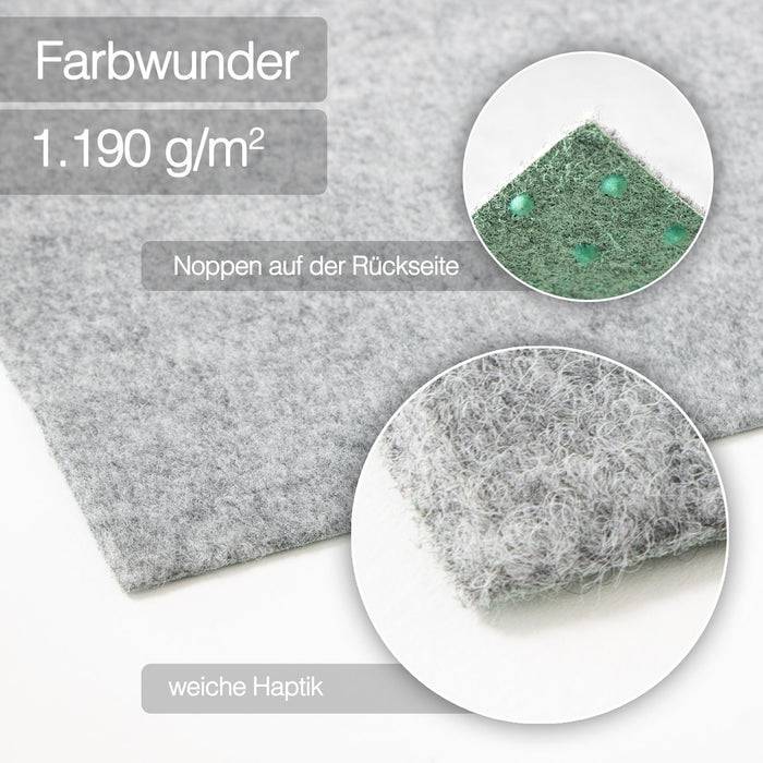 FLOORDIREKT Rasenteppich Farbwunder Pro - Pflegeleicht & robust - Witterungsbeständig - 133 × 500 cm - Grau