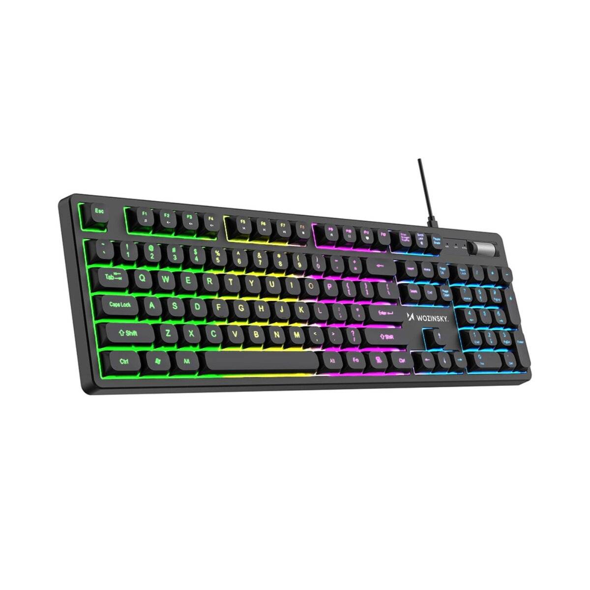 Wozinsky WKG-200 RGB Membran-Gaming-Tastatur QWERTY mit Lautstärkerad Schwarz