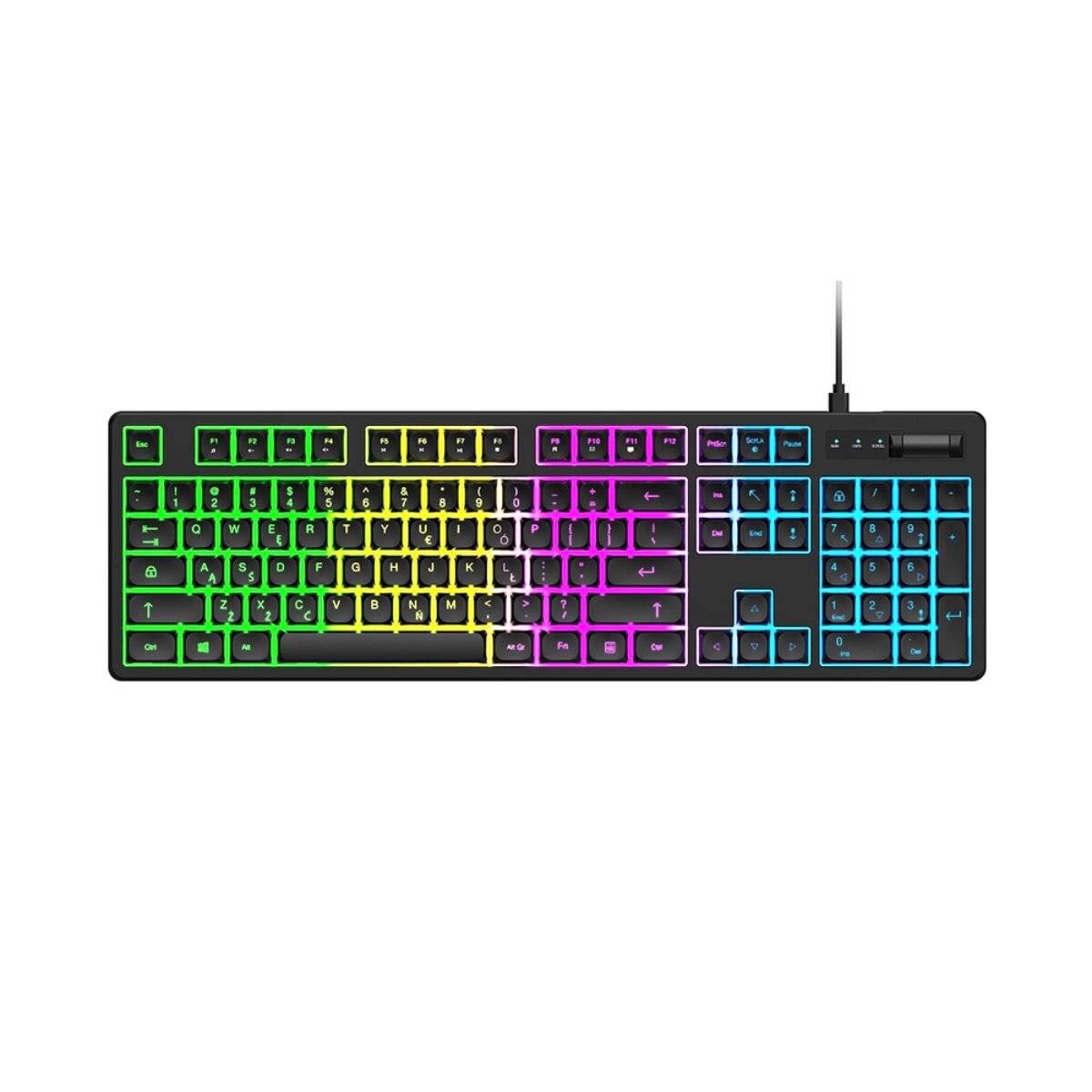 Wozinsky WKG-200 RGB Membran-Gaming-Tastatur QWERTY mit Lautstärkerad Schwarz