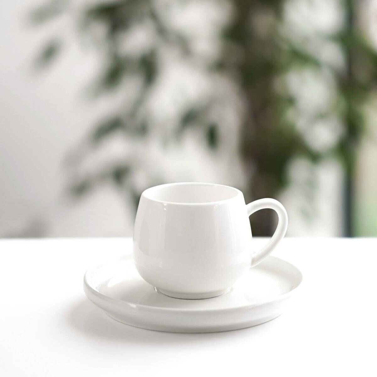 Moon 12-teiliges Mokkatassen-Set aus hochwertigem Porzellan - 100 ml