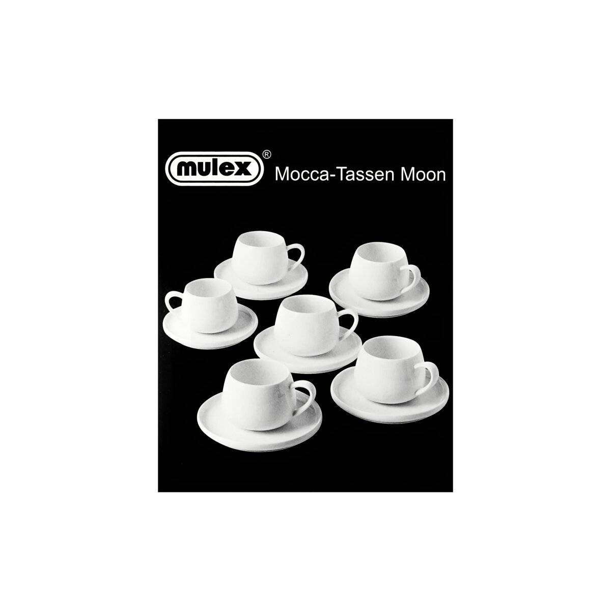 Moon 12-teiliges Mokkatassen-Set aus hochwertigem Porzellan - 100 ml