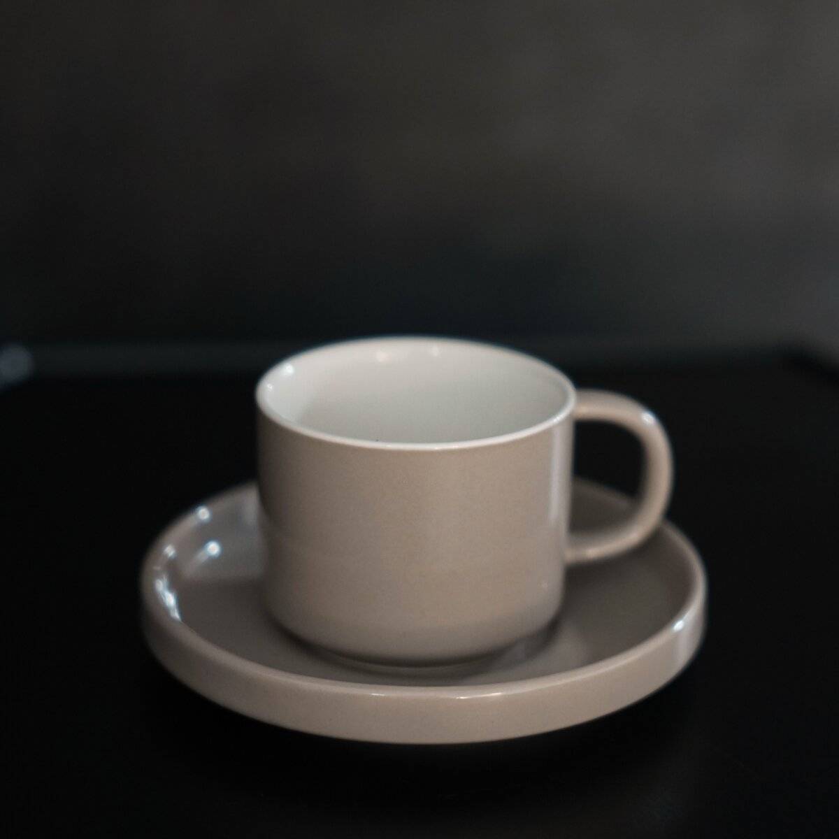 12-teiliges Mokkatassen Set aus hochwertigem Porzellan, 90 ml - Taupe