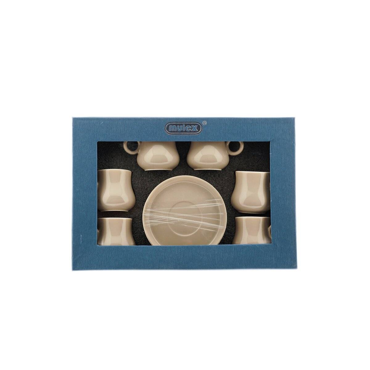 12-teiliges Mokkatassen Set aus hochwertigem Porzellan, 100 ml - Taupe