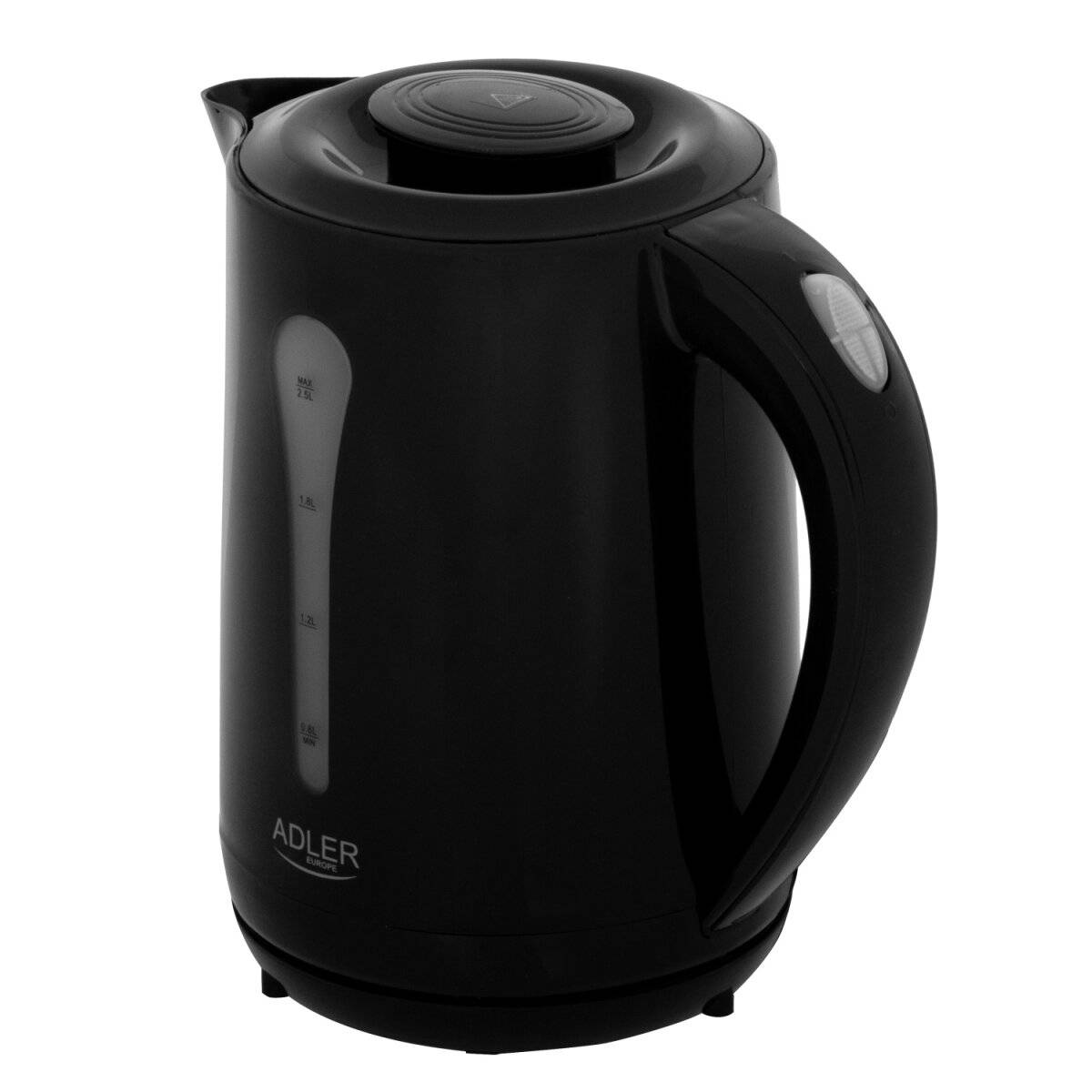 Adler AD 1244 XXL-Wasserkocher 2,5 L, 2200 W, 360°-Basis - Schwarz