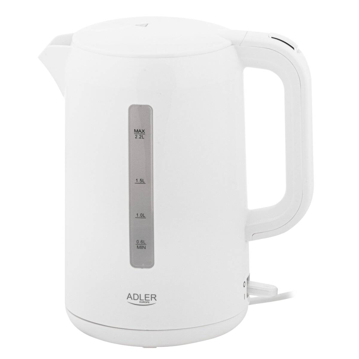 Adler AD 1368 Wasserkocher 2,2 L, 2200 W, 360° drehbar - Weiß