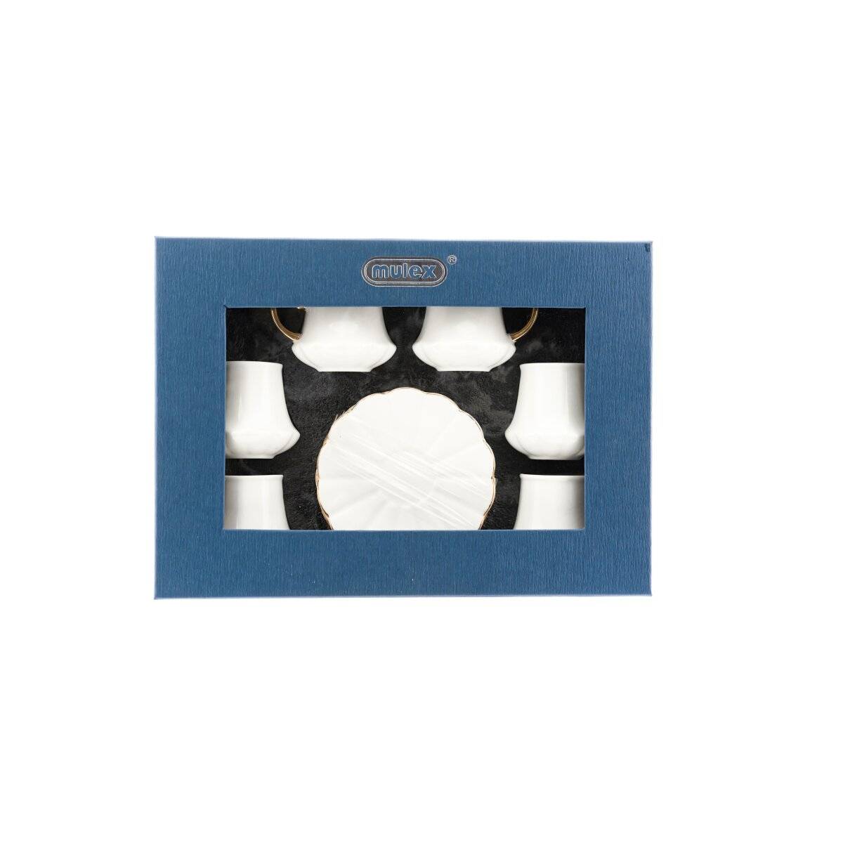 Elegantes 12-teiliges Mokkatassen-Set aus Porzellan - Weiß & Gold, 100 ml