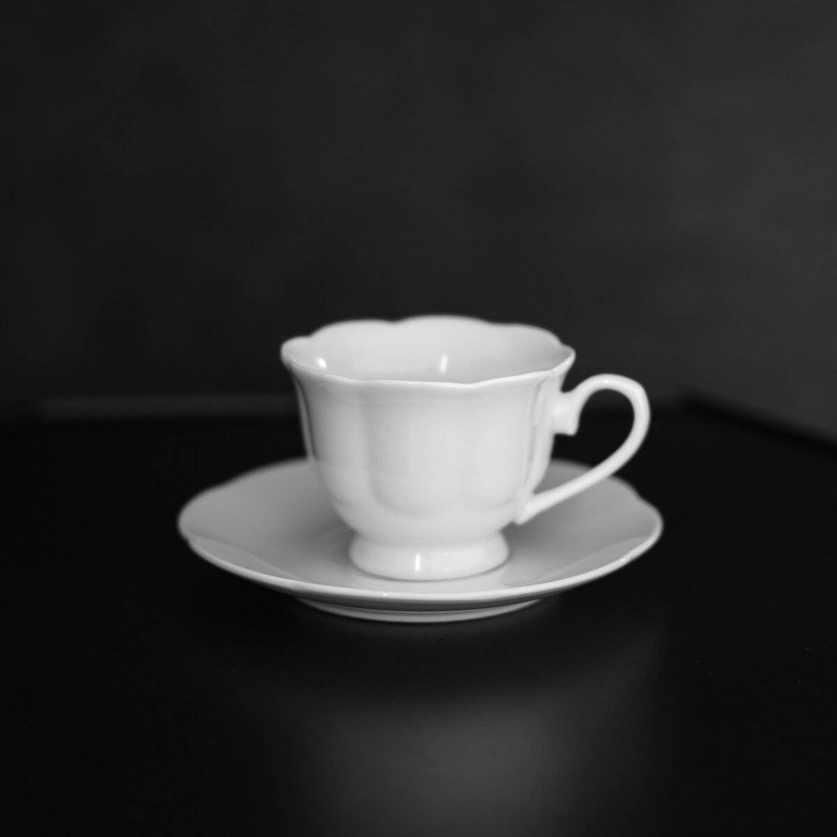 12-teiliges Mokkatassen-Set aus hochwertigem Porzellan - 90 ml, Weiß