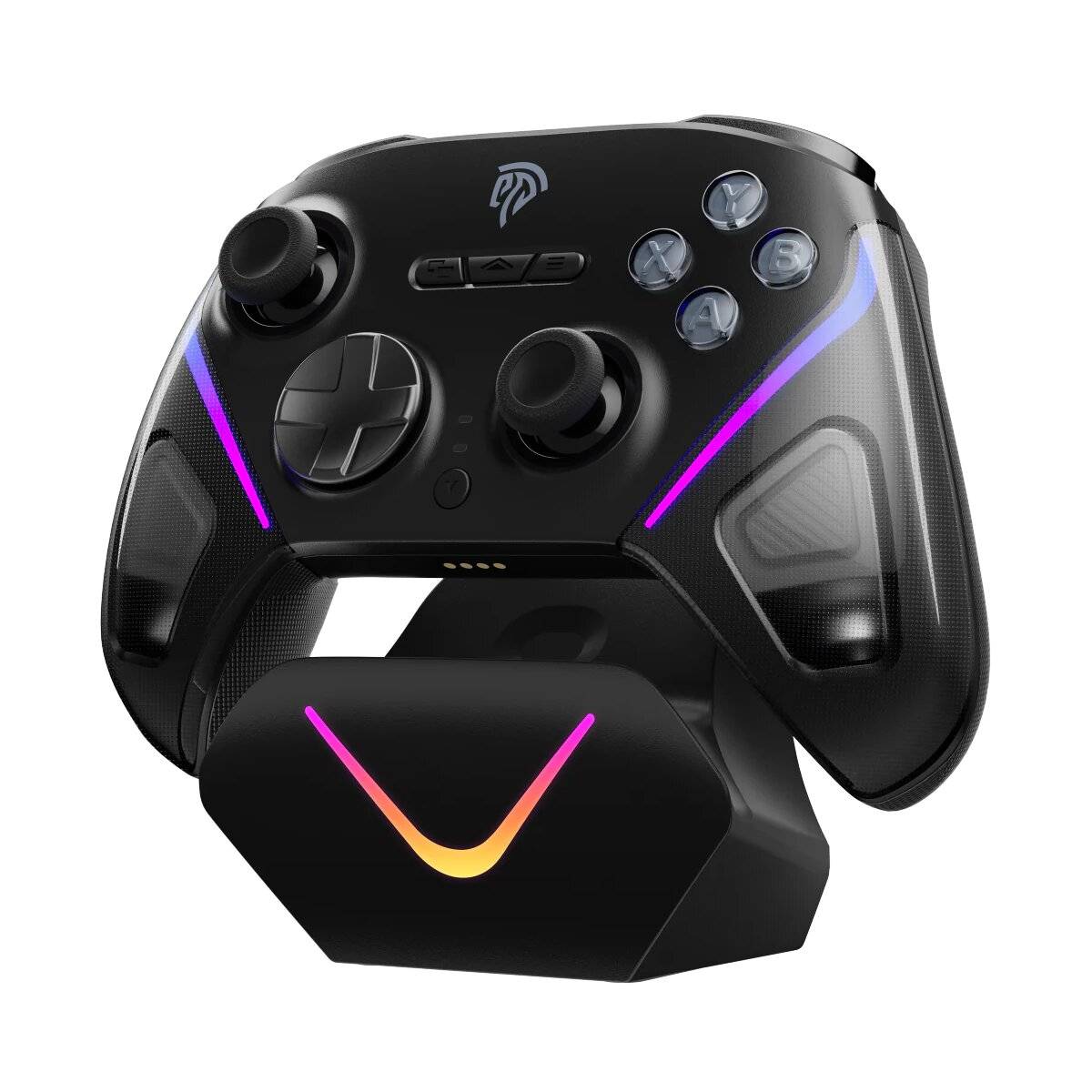 Zusammenklappbarer elektrischer Wasserkocher in Schwarz mit Griff, Tastatursteuerung und dem Markennamen 