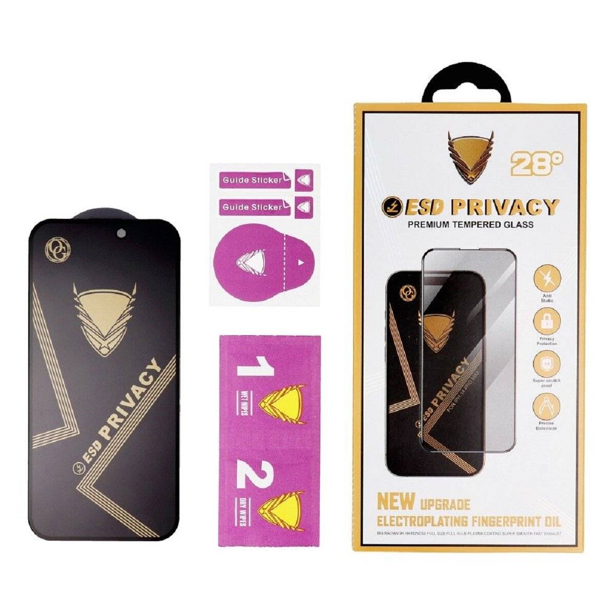 Privacy Displayschutzglas 6D Sichtschutz kompatibel mit Xiaomi Redmi Note 14 Pro