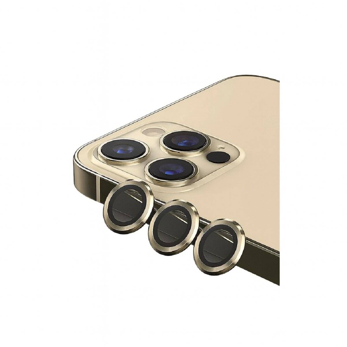 Kamera-Schutzglas für Smartphone-Linsen kompatibel mit iPhone 12 Pro Gold