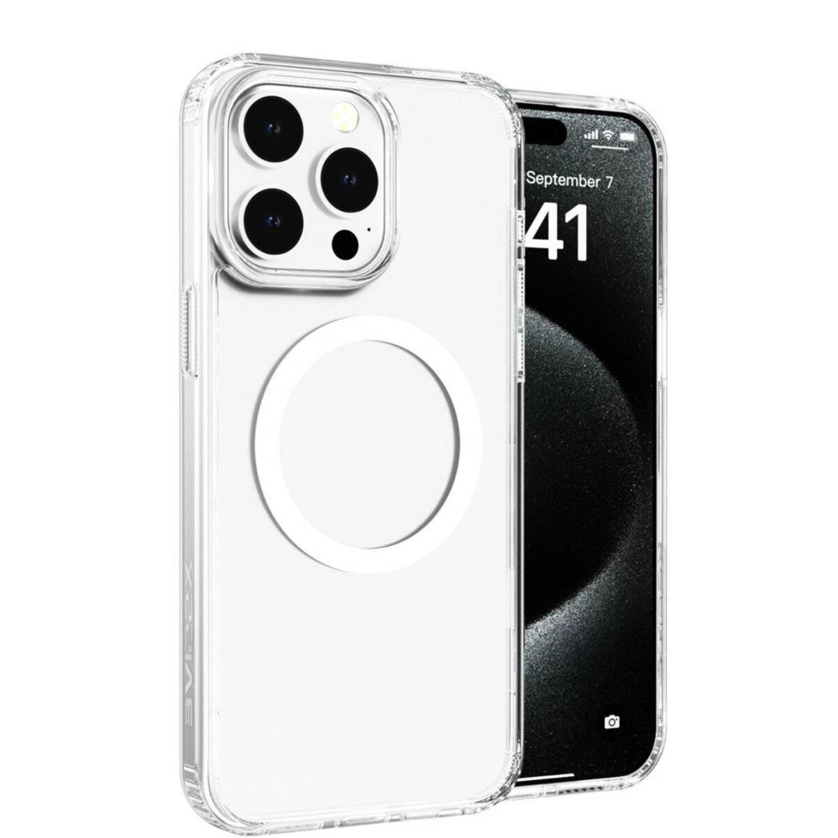 Transparente TPU-Schutzhülle mit integriertem Magnetring kompatibel mit Samsung Galaxy S24