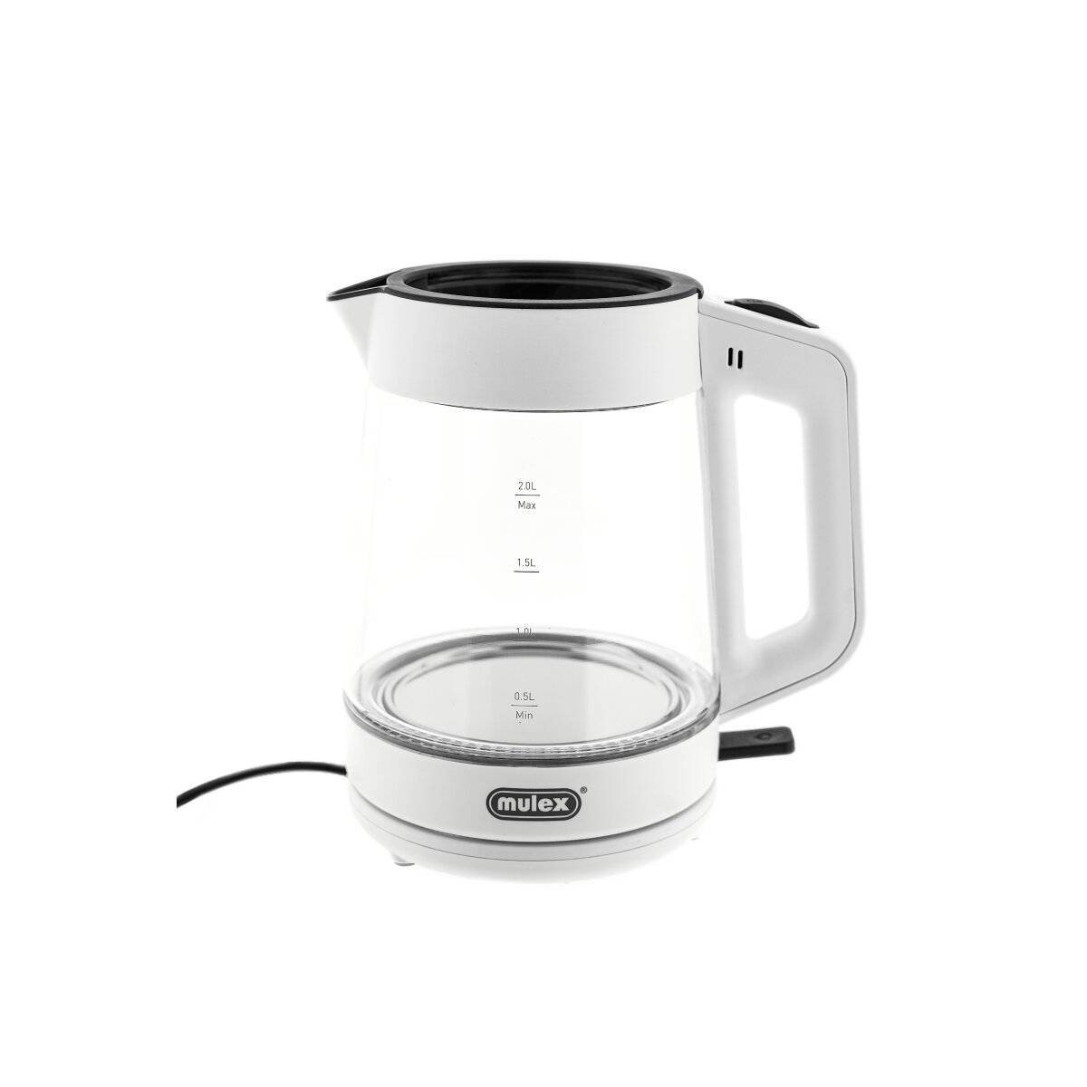 Mulex Tee Express 2-in-1 Teekocher & Wasserkocher aus Glas - 1L + 2L - Weiß