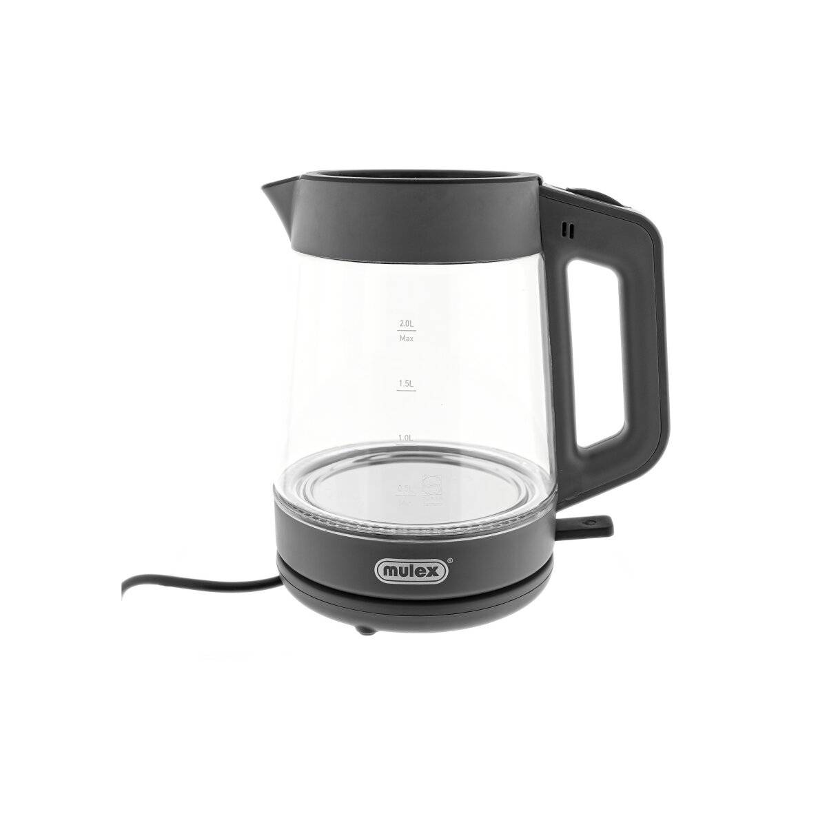 Mulex Tee Express 2-in-1 Teekocher & Wasserkocher aus Glas - 1L + 2L - Grau