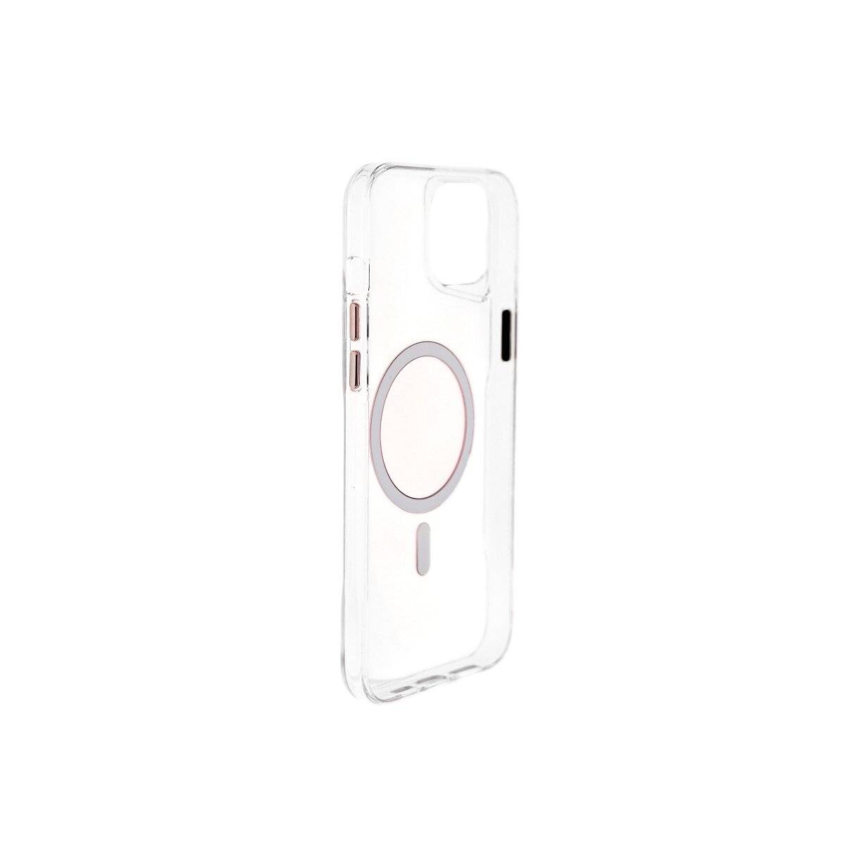 Anti-Shock Schutzhülle mit Magnetfunktion Kompatibel mit iPhone 15 Plus Transparent- Rosa