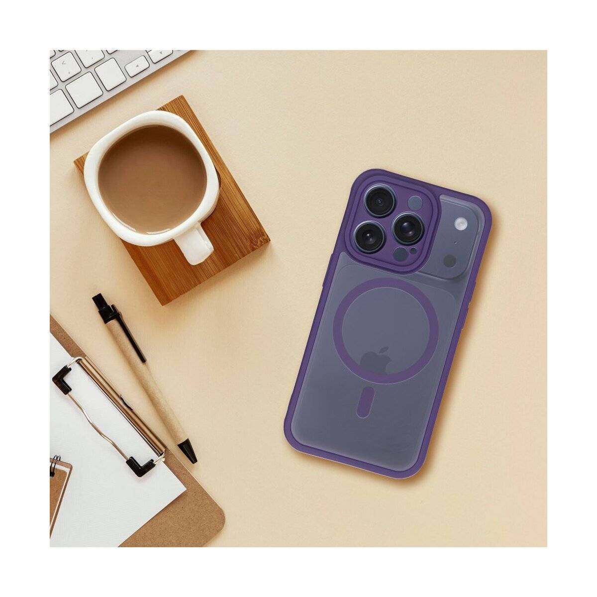 Matte Mag Cover Magnet Hülle Matt Lila Kompatibel mit iPhone 17 Pro Max