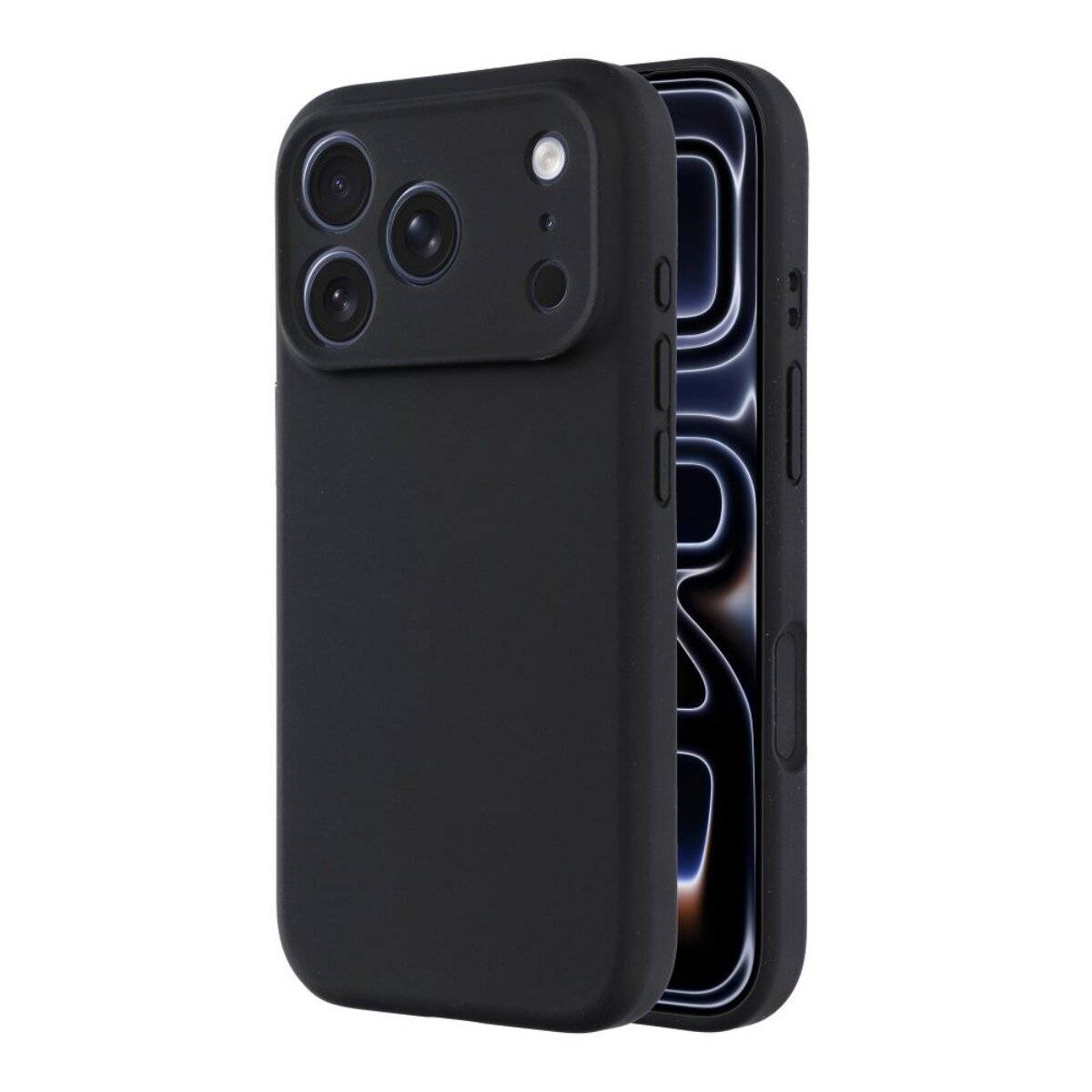 Forcell F Protect Rubber Magnet Hülle Schwarz Kompatibel mit iPhone 17 Air