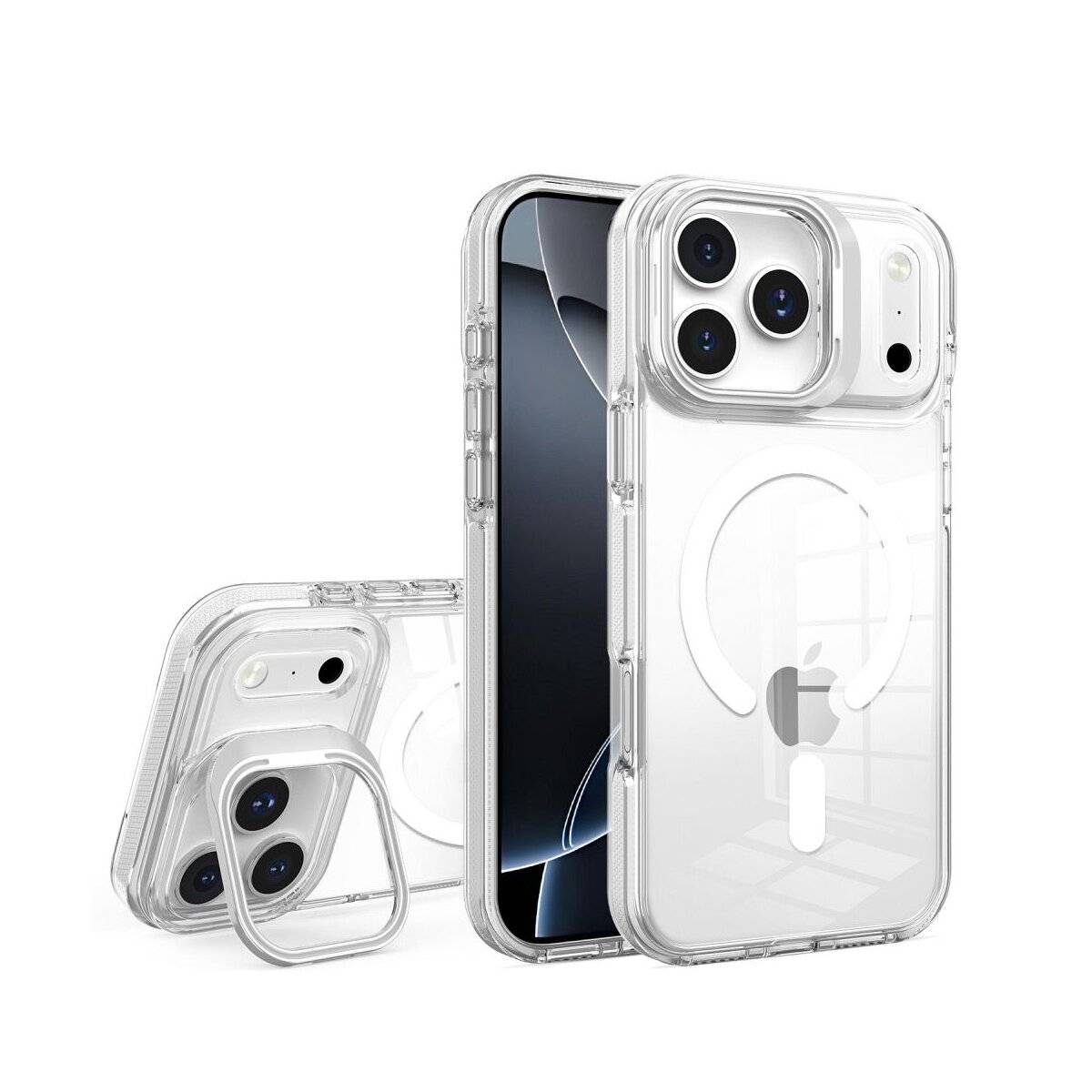 Lens Mag Cover Magnet Hülle Transparent Weiß Kompatibel mit iPhone 17
