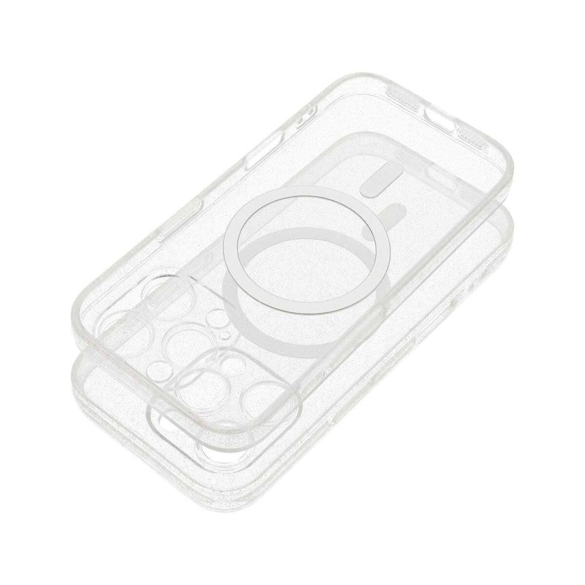 Clear Mag Cover Magnet Hülle Glitzer Kompatibel mit iPhone 17 Pro