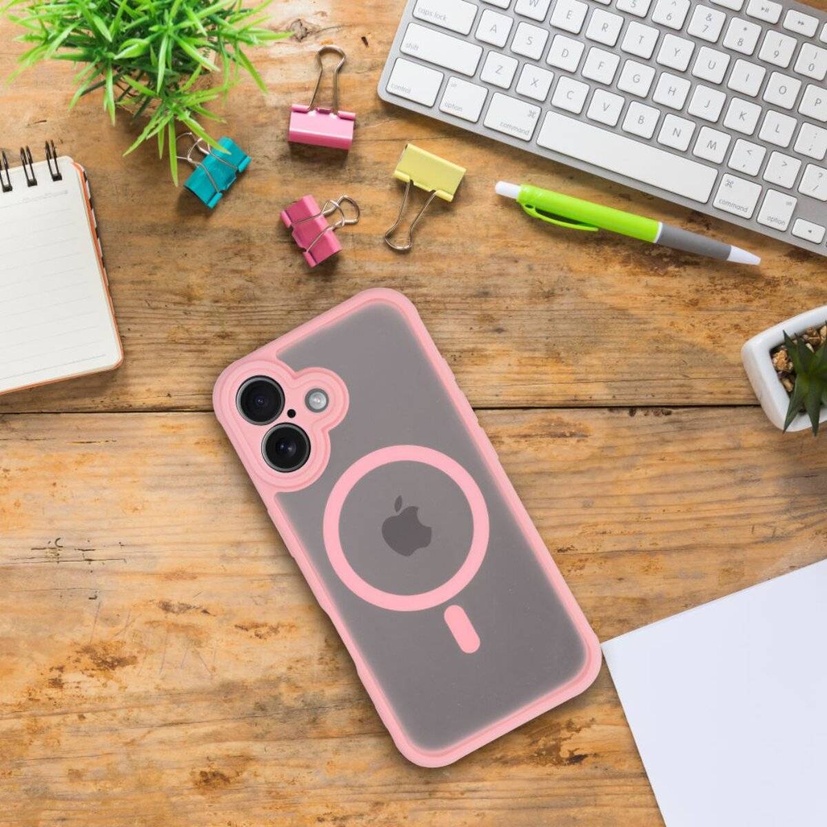 Full Matte Mag Cover Transparent Rosa Kompatibel mit Samsung Galaxy A16 5G / 4G