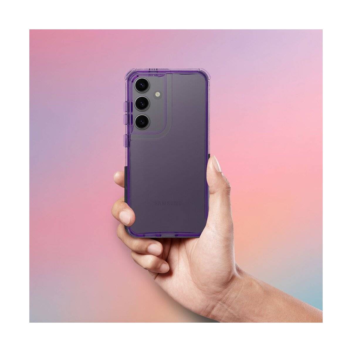Matrix Clear Handyhülle Transparent Hell Lila Kompatibel mit Samsung Galaxy A16 5G