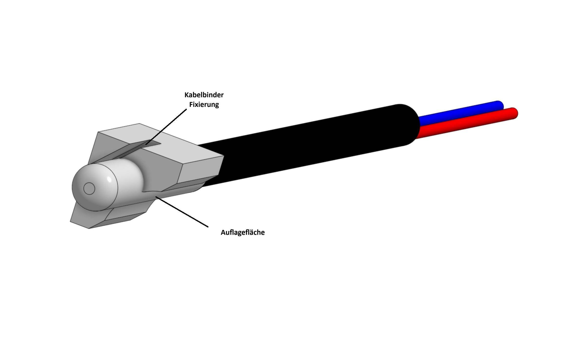CLP Anlegesensor Adapter zur Befestigung 8mm-Kabelsensor an Rohren 15–28mm inkl. Zubehör