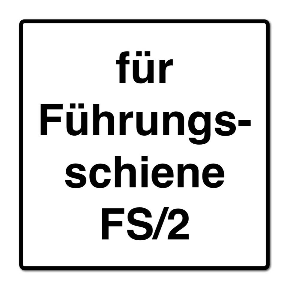 für Führungsschiene FS/2' Text in Fettdruck Schwarz auf weißem Hintergrund innerhalb eines schwarzen quadratischen Rahmens.
