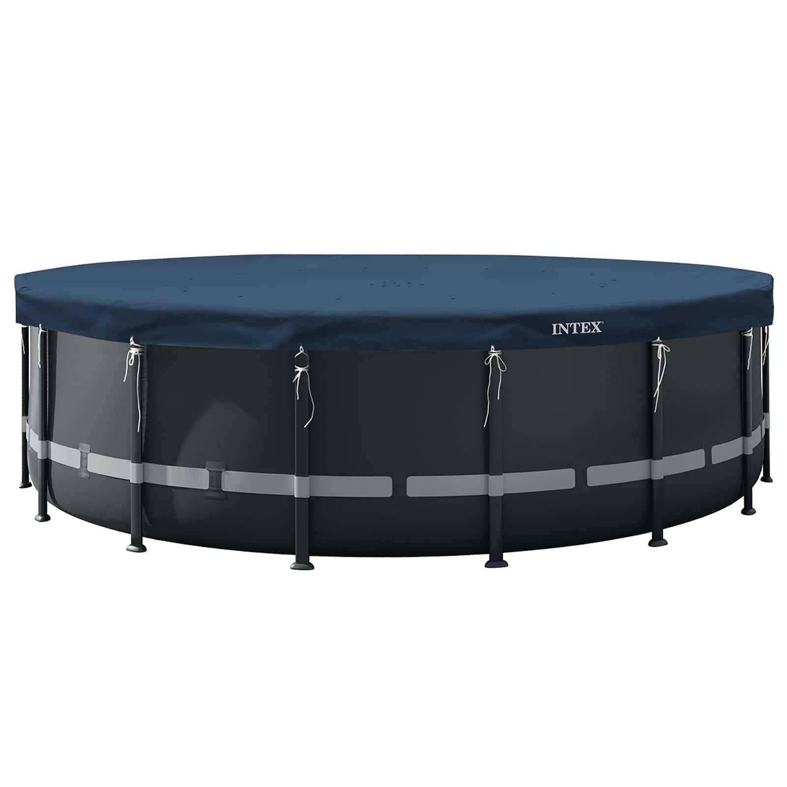 INTEX Poolabdeckung INTEX Ø594 x 20 cm Rund PVC Dunkelblau und Grau
