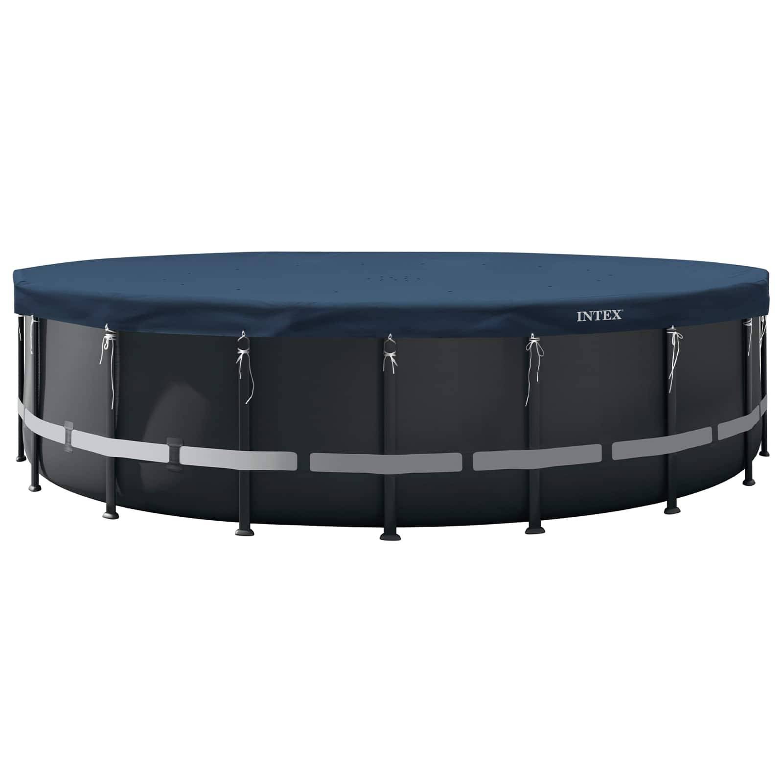 INTEX Poolabdeckung INTEX Ø610 x 20 cm Rund PVC Dunkelblau und Grau