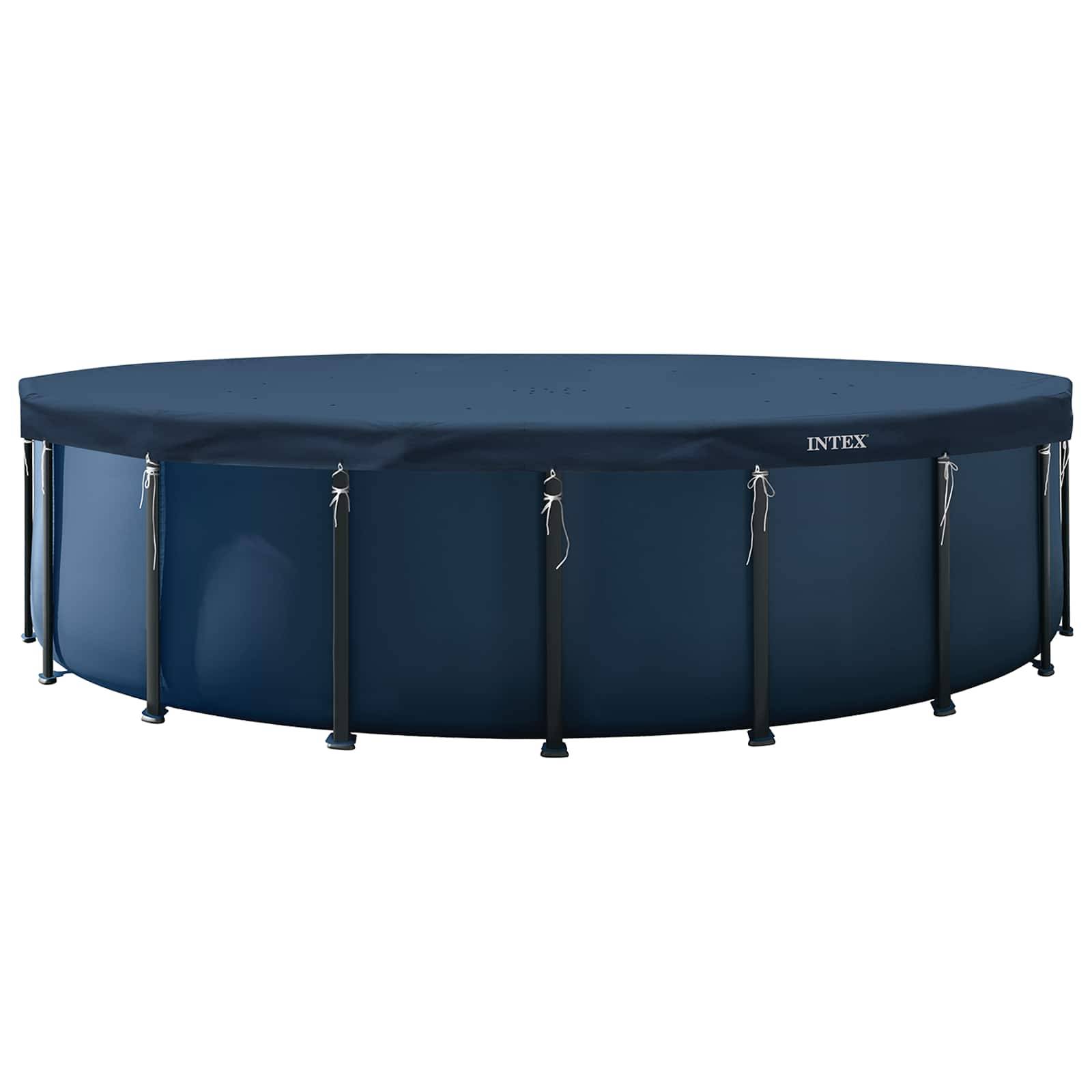 INTEX Poolabdeckung INTEX Ø610 x 20 cm Rund PVC Dunkelblau und Grau