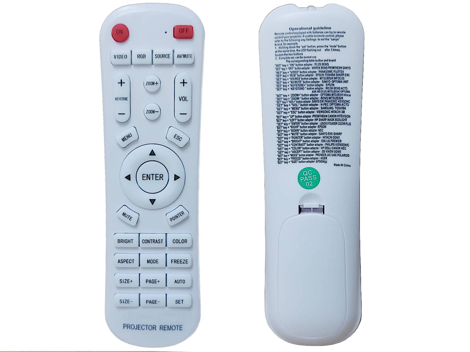 azurano Fernbedienung für UNIVERSAL Projector Remote