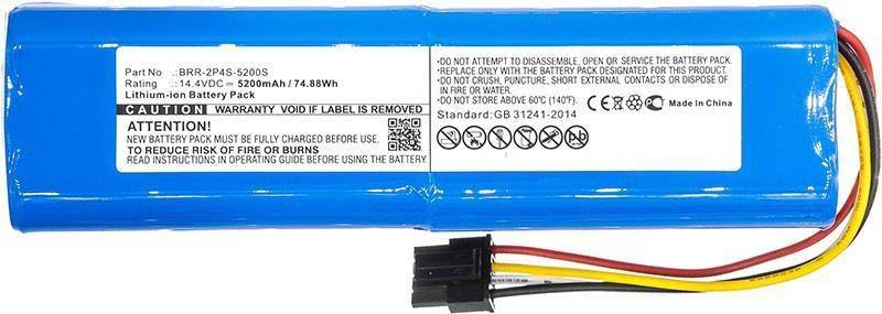 Ein blaues Batteriepaket mit einer Kennzeichnung, die besagt „NICHT VERSUCHEN ZU ZERLEGEN