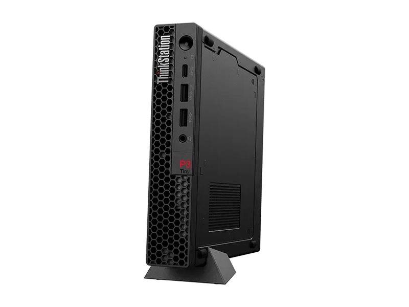 Ein kompakter schwarzer Desktop-Computer-Turm mit der Bezeichnung 