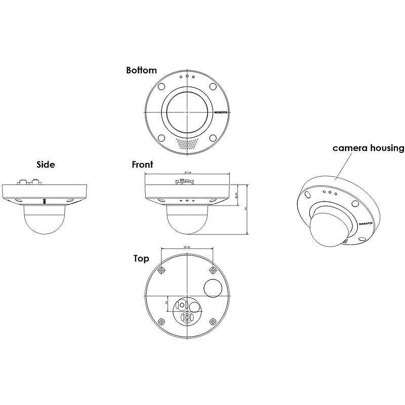 Mobotix v71 Indoor Komplettkamera 4MP DN050 (T/N), 4 MegapixelDome Kamera, Kompakt Kamera | Blickwinkel:95° | Nachtsich