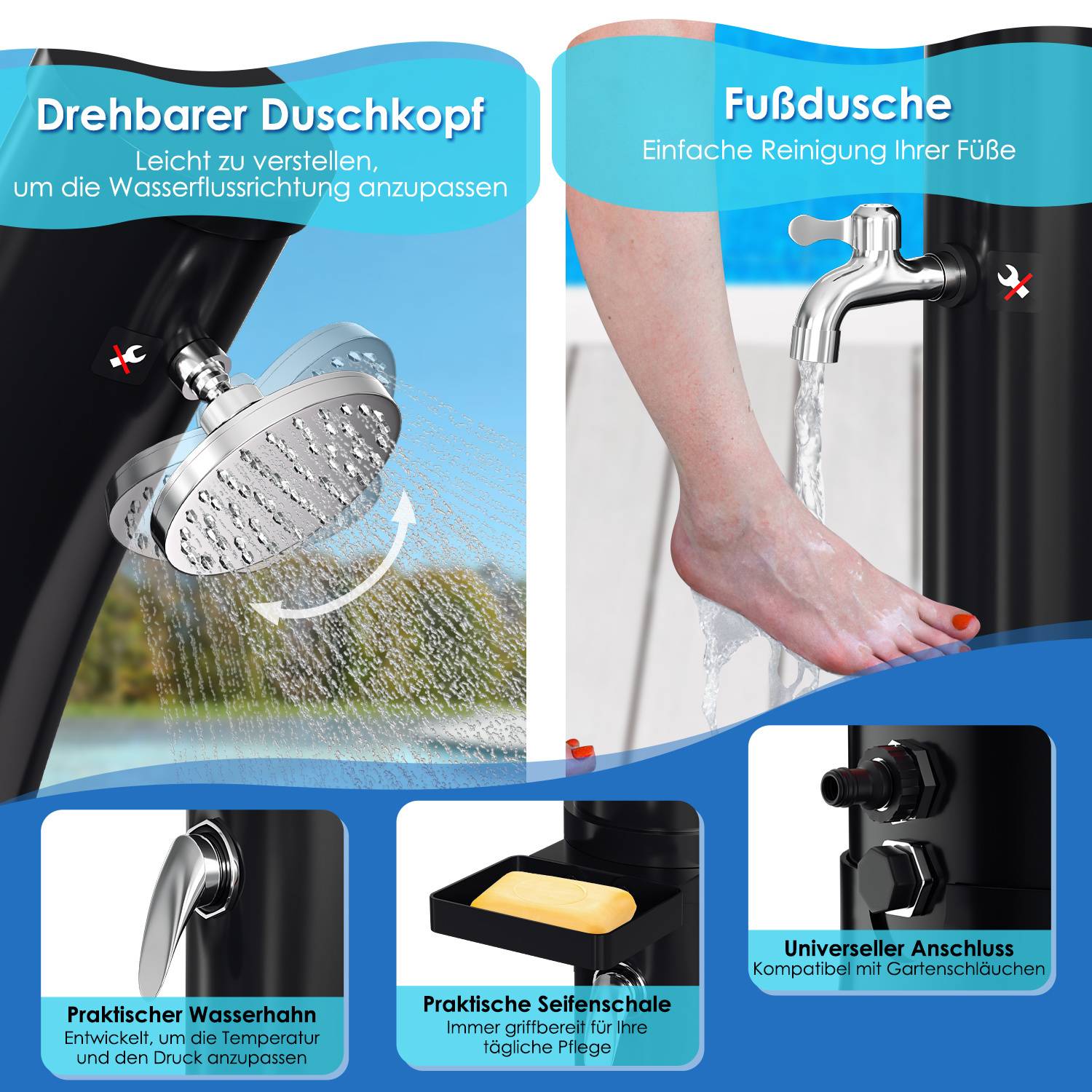 „Drehbarer Duschkopf